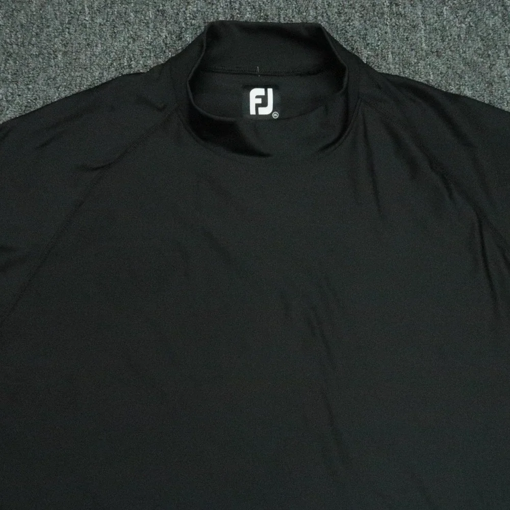 FootJoy Pullover Mens XXL Black Mock Neck Golf Performance Long Sleeve 2XL